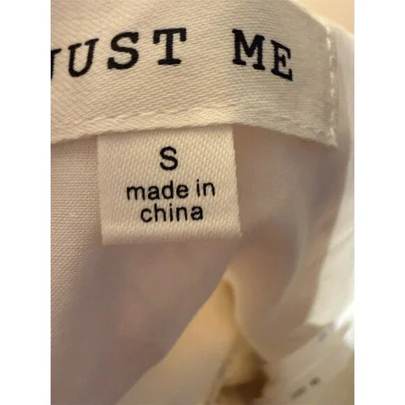 Just Me Jumpsuit Womens Small Ivory Floral Lace Wide-Leg Ruffle Straps - Picture 3 of 5